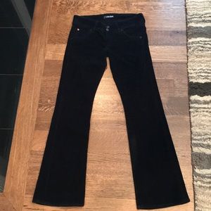Hudson Jeans: Black flare leg corduroys, sz 29
